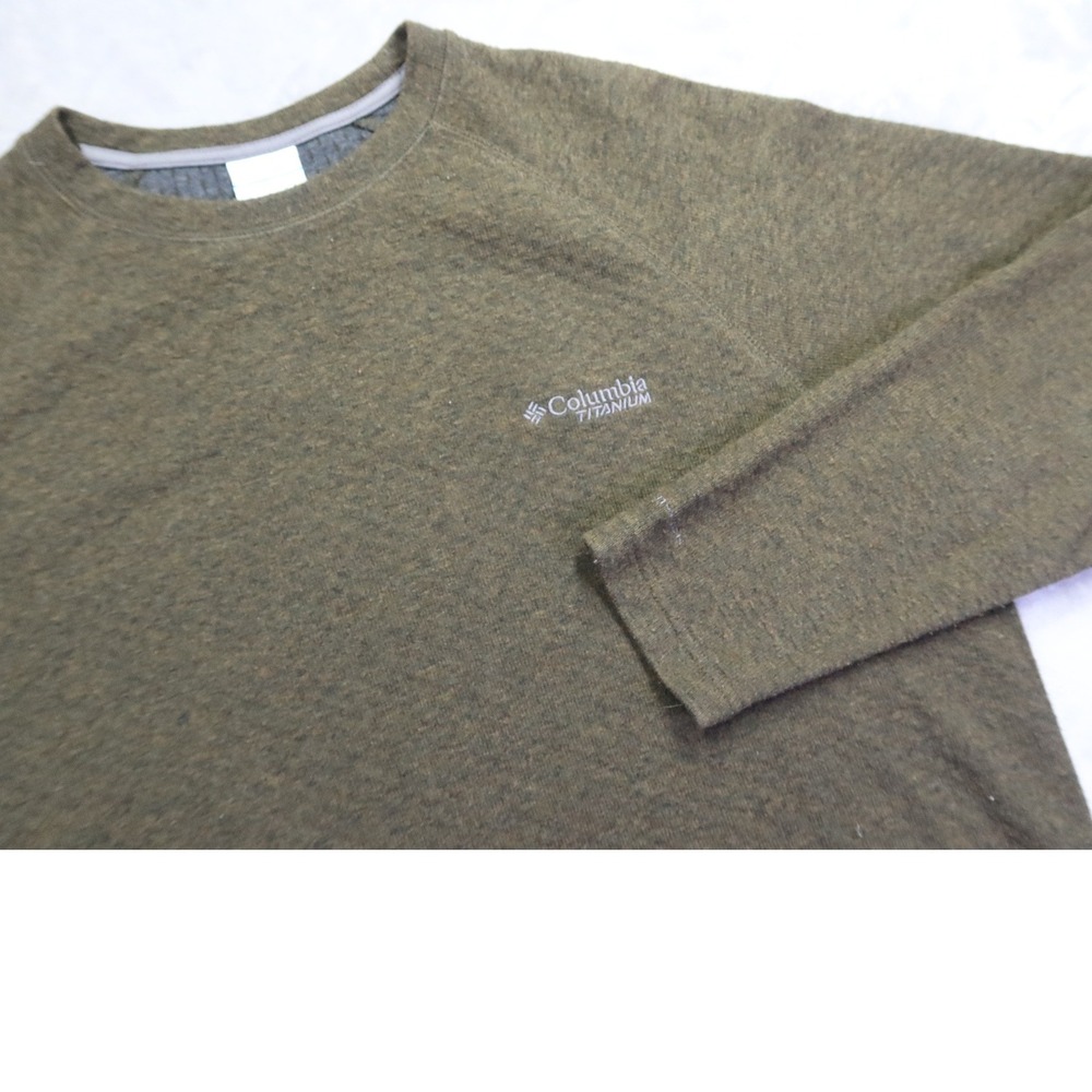 Columbia Titanium Men's‎ XL Olive Green Wool Blend Raglan Crewneck Sweater